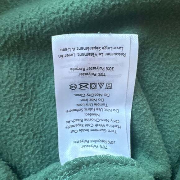 Vintage Eddie Bauer Women's Green Polartec Fleece Quarter Zip Pullover - Picture 3 of 7